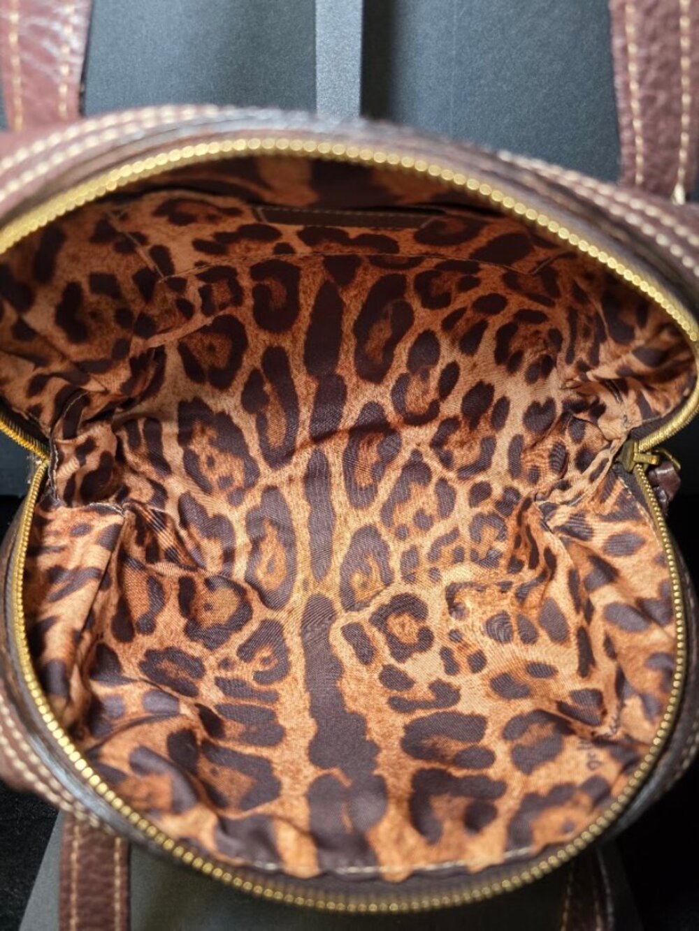 Dolce & Gabbana Brown Pebbled Kisslock Mini Satchel Authenticated - Picture 5 of 8